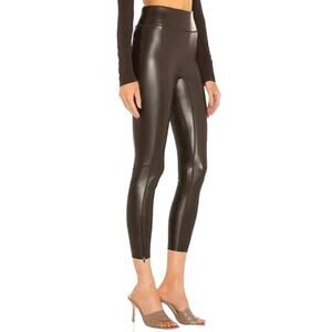 A.L.C. $250 Emile Vegan Leather High Rise Zipper Ankle Brown Leggings Size 0